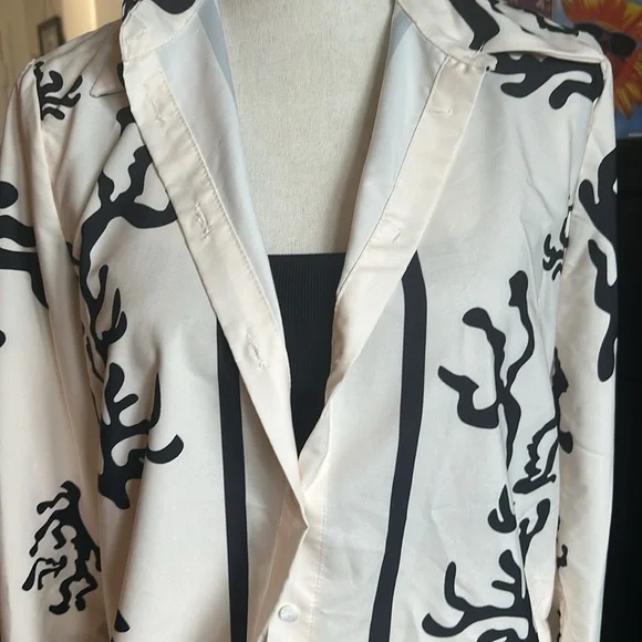 🔥NWOT Coral reef pant set black and cream. Size small p2p 20'' - Picture 7 of 9